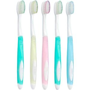 2 x Soft Toothbrushes with Box (Regular Size Head), Periodontist Design Tapered Bristles for Sensitive Teeth & Receding Gums (5 Pack, Colors May Vary)