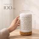Earnest Living Essential Oil Diffuser Ceramic Artificial Succulent Plants Potted Diffuser 100 ml for Lavender Essential Oils Timers Night Lights and Auto Off Humidifier Aromatherapy Diffusers for Gift