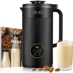 FOHERE 35oz Nut Milk Maker Machine, 6-in-1 Automatic Soy Milk Maker for Homemade Almond, Oat, Soy, Baby Food, Plant-Based Milk and Dairy Free Beverages, with 12H Timer/Self-Clean/Keep Warm/Boil Water