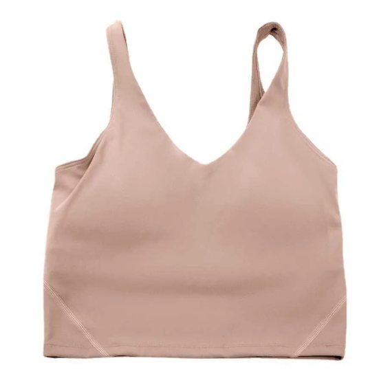Women's Yoga Vest Top with Built-in Bra, U-Back Design for Fitness, Jogging, and Gym Workout, Size M