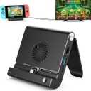 Switch Dock for Switch, YCCTEAM Dual USB Playstand Adjustable Switch Stand for Switch OLED, Support TV Mode, HDMI Type C Converter, Built-in Fan,3 USB Ports for Plug and Play