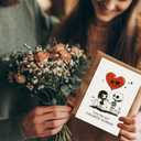 2 x Love You Valentines Day Cards (Black Weirdo)