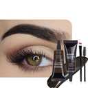 Tinted Thickening Eyebrow Mascara with Two Eyebrow Brushes,Brow Fast Sculpt,Waterproof,Transfer-proof,Eyebrow Tinting Kit- Cruelty Free - Light Medium Brown (2 Pack) (04 Black)