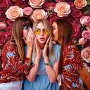 Pink Red Rose Wall Backdrop 7x5FT Flower Wall Photography Background Bridal Shower Wedding Baby Shower Girls Princess Birthday Party Cake Table Banner Decorations