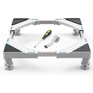 Adjustable Fridge Stand- Refrigerator Stand-Mini Fridge Stand- Washing Machine-Washer Stand-Strong Feet for Fridge- Mobile Base Stand with 4 Strong Feet Multi-Functional Base (4 Feet)