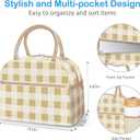 2 x DALINDA Corduroy Lunch Bag Lunch Box for Women Men,Cute Insulated Lunch Bags,Water-Resistant Cute Cooler Lunch Tote Bag, Large Capacity for Work Travel Picnic