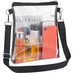 Paxiland Clear Purse Bag for Stadium Events with Removable Strap, Clear Bag Stadium Approved for Sporting Events and Concert