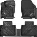 3W Floor Mats Fit for Ford Edge 2015-2024 and Edge ST 2019-2024, TPE All Weather Custom Fit Edge Floor Liner, 1st & 2nd Row Full Set Car Accessories, Black
