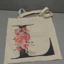 Initial Canvas Tote Bag for Women, Personalized Monogrammed Tote Bags with Makeup Gift Bag for Wedding Bridesmaids Birthday