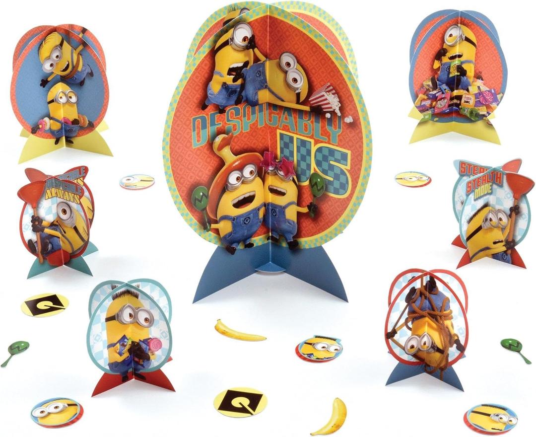 Multicolor Despicable Me Table Centerpiece Kit - 1 Set (4.3" - 12.5") - Ideal for Kids' Birthday Parties & Events