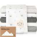 Organic Burp Cloths Baby Boy, Girl - 6-Pack Large Cotton Burping Cloths for Babies, Spit Up Rags, Super Absorbent, Ultra Soft Newborn Rag, Gender Neutral, Machine Washable, Durable (Neutrals)