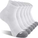 FITRELL 6 Pack Men's Athletic Ankle Socks Cushioned Sports Running Socks 9-12 (White)