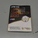 Doctor's Select Copper Plus Size Compression Socks Wide Calf - 2 Pairs | 20-30mmHg Extra Wide Calf Compression Sock Women | Copper Compression Socks Men & Women | Extra Wide Calf Compression Sock for Swelling & Circulation Support | Black & Gray