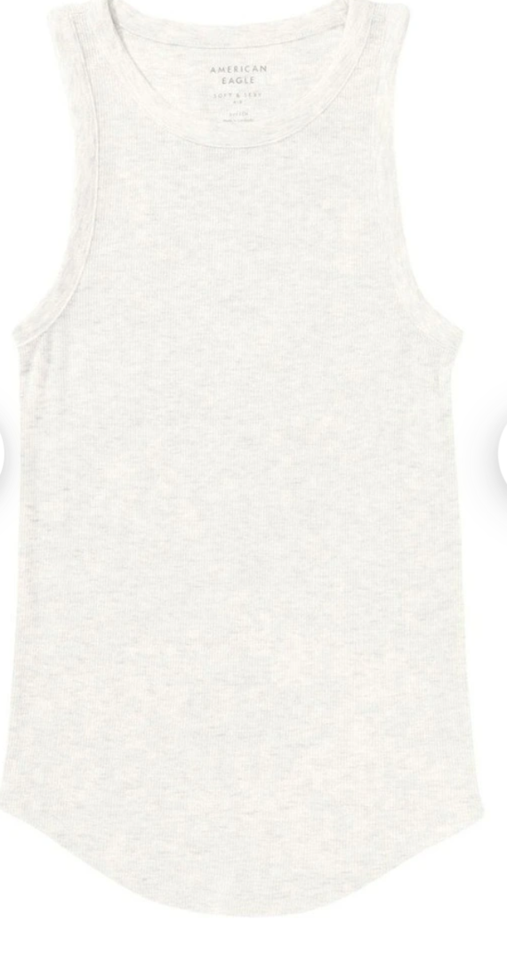 Soft and Ribbed Grey Tank Top, Size M