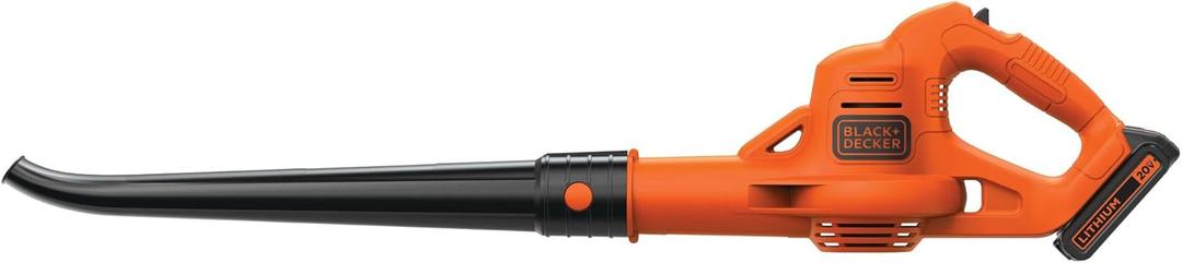 BLACK+DECKER Leaf Blower Cordless with Battery and Charger 20V MAX, Electric Blower Lawn Sweeper, 130 mph Air Speed, Lightweight Design (LSW221)