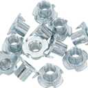 PATIKIL M12 T-Nuts, 12 Pcs Zinc Plated Steel 4-Pronged Tee Blind Nut 17 mm Length Four-jaw t Nuts Threaded Inserts Hardware for Wood Furniture Cabinetry Rock Climbing Holds