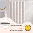 Shower Curtain Rod 31-68 in Adjustable Curtain Rod No Drilling Tension Shower Rod Stainless Steel for Door Curtain Closet RV, Brown
