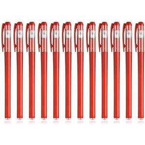 Pack of 2 JANEMO 12pcs Ballpoint and Gel Pens, Office Supplies, Black and Red, Frosted Carbon Neutral 0.5mm Business Pens