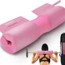 Barbell Squat Pad Nylon Padding AntiSlip- Thick Foam Barbell Pad for Squats Cushion, Lunges&Bar Padding for Hip Thrusts - Standard Weight Bar Pad - Provides Cushion to Neck Shoulders Training (Pink)