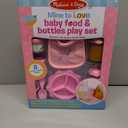 Melissa & Doug Mine to Love Baby Food & Bottle Play Set for Feeding Dolls Baby Doll Feeding Set, Disappearing Milk Bottle Toy for Kids 3+ (14.3 x 11.2 x 2.8, Multi-color)