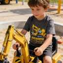 Kids4ever Boys T-Shirts Cotton Alphabet Truck Pattern Short Sleeve Toddler Tee Shirt for 2-6 Years Old (Gray)