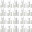 Shihanee 120 Pcs Pillar Candles and Glass Cylinder Vases Clear Cylinder Holders for Slim Pillar Candles Table Decoration (White)
