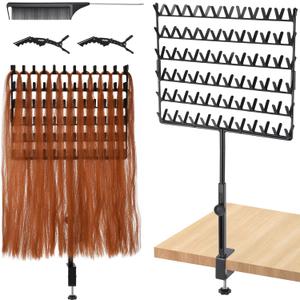 GADFISH Braiding Hair Rack Desktop, 144 Pegs Height Adjustable Braiding Rack for Hair, 360 Rotation Hair Extension Holder, Hair Rack for Hair Braider with Braiding Hair Supplies
