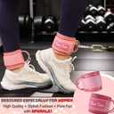 2 x Glitter Ankle Straps for Cable Machine, Women's Glute Kickback Attachments, Gym Cable Straps for Booty Workout, Leg Extension & Hip Abductors