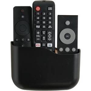 LINFIDITE TV Remote Holder Wall Mount Remote Control Holder for Bed Universal Bedside Wall Remote Holder Caddy Organizer Hole-Free Remote Control Holder (For 2 Or 3 Remote ControlsBlackQuantity1 (1Pack)