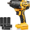 EWORK 21V 1/2" Cordless Impact Wrench 775 Ft-lbs, Brushless Compact High Torque Impact Gun High Torque, 3-Speed Modes with 5 Sockets (Tool Only)