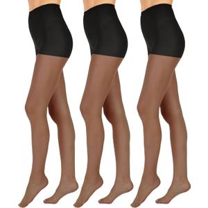 L'eggs Everyday Control Top Sheer Toe Pantyhose for All Day Comfort, 100% Nylon (B, Off Black)