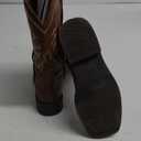 SheSole Women's Mid Calf Square Toe Cowgirl Western Cowboy Boots Brown 6.5