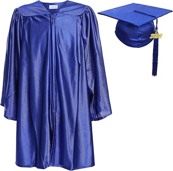 Newrara Unisex Shiny Kindergarten Graduation Gown Cap with Tassel