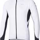 ARSUXEO Men's Full Zipper Long Sleeves Cycling Jersey Bicycle BikingBike Shirt 6030 (Large, White)