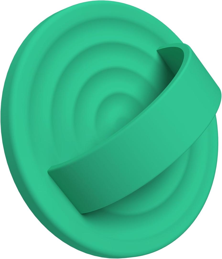 Upgraded Magnetic Phone Grip, Liquid Silicone Soft and Portable, Removable Finger Loop Ring Grip Holder for iPhone, Strong Magnetic Attraction, Compatible with MagSafe Phone Case, Emerald Green