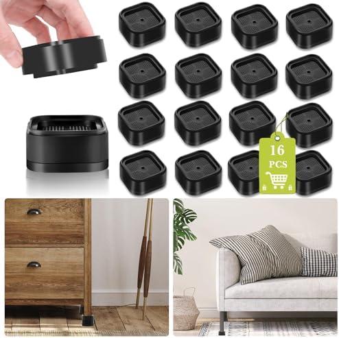 15Pack Furniture Risers 1, 2 or 3 Inch, Adjustable Bed Risers Heavy Duty For Table Desk Couch Chair Sofa Cabinet Bed Legs Dorm, Square Stackable Bed Raisers Blocks Lift Height 1", 2" or 3", Black