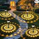 JEJOT 4 Pack Solar Flood Light, Security Lights,Pathway Lights with 2CCT(Warm and Cool) Light Modes,Bright Pattern Solar Decorative Lights Outdoor