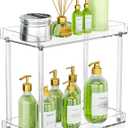 NPPLUS Acrylic Bathroom Counter Organizer, 2-Tier Tray Vanity Counter Organizer, Home Storage Holder for Makeup, Cosmetics & Perfume