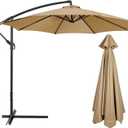 10 FT 6/8 Rib Umbrella Canopy Replacement Outdoor Market Patio Table Umbrella Strong and Thicck Canopy Cover for Backyard Garden Courtyard Swimming Pool Lawn (Canopy ONLY) (Tan)