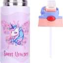 Kids Insulated Water Bottle, 360ml Stainless Steel Water Bottle, Double Wall Toddler Water Bottle, Water Bottles for Kids BPA-Free for School Boys Girls (1Pcs pink unicorn), 209777