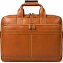 Full Grain Leather Messenger Bag for Men, 16” Briefcase Laptop Satchel Vintage Professional Office Work & Travel Bag
