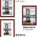 9x12 Solid Wood Picture Frames - 6x8 & 5x7 with or without Mat, Wall Mount or Table Top (Red)