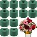 Remerry 12 Pcs Mini Floral Foam Holder for Wine Bottle Full Ring Green Floral Foam Bouquet Holders for Flower Arrangements Wine Bottle Decor DIY Crafts for Mother's Day Graduation Wedding Decorations