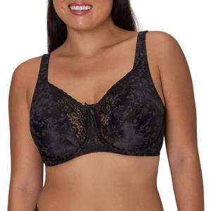 Playtex Women's Underwire Bra, Secrets Plus-Size Bras,Supportive, 4422 (40D, Real Black)