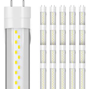 20-Pack T8 Led Bulbs 4 Foot, 24W 3600LM 6500K Daylight 4' T8 Led Light Bulbs, Ballast Bypass, G13 Base Type B Dual-End Powered 4ft Led Tube Light, Led Replacement for Fluorescent Tubes