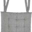 Chair Cushion Pads  - Dining Kitchen Office Chair Seat Cushion with Ties- Durable Cotton Chambray Fabric Cover - Thick Comfy Poly Fill - Indoor Use  5 Pcs, Grey, 20 x 20 in, 19 x 15 in, 19 x 19 in, (2x)- 12.6 in x 23.6 in x 0.8 in