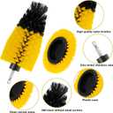 8 Pcs Drill Brush Attachment Set, Power Cleaning Scrub Brush Kit with Extend Long Attachment, All Purpose Drill Scrub Brushes for Car, Grout, Floor, Tub, Bathroom and Kitchen (Yellow)