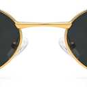 Dollger Retro Oval Sunglasses for Women Men Vintage Trendy 90s Gold Metal Frame Sun Glasses UV400 Protection Black Shades