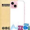 Mobile Phone Protection Sticker,Protecting Your Phone,Neutralize Harm,an Essential for Family Health,Compatible with 15 (White)