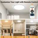 Wireless Closet Lights Motion Sensor - No Wiring Rechargeable Ceiling Light Night Light Indoor, Battery Operated Led Lights for Bedroom with Remote, Living Room Bathroom Home & Kitchen Decor Lighting (1 Pack, Multicolor)